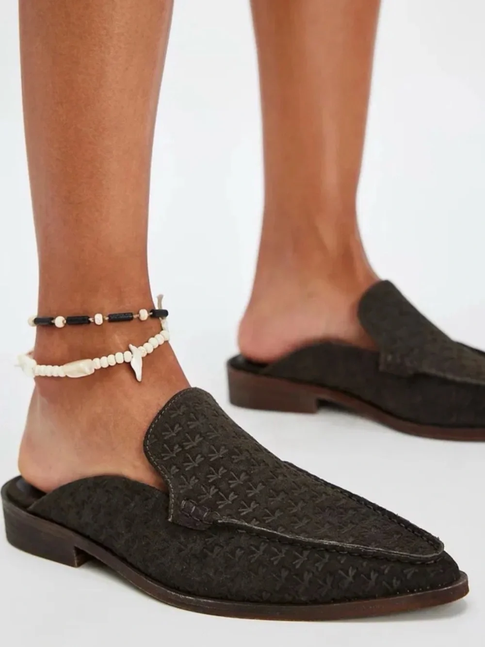 Free People Dragonfly Mocc Toe Loafers in Espresso Brown Suede